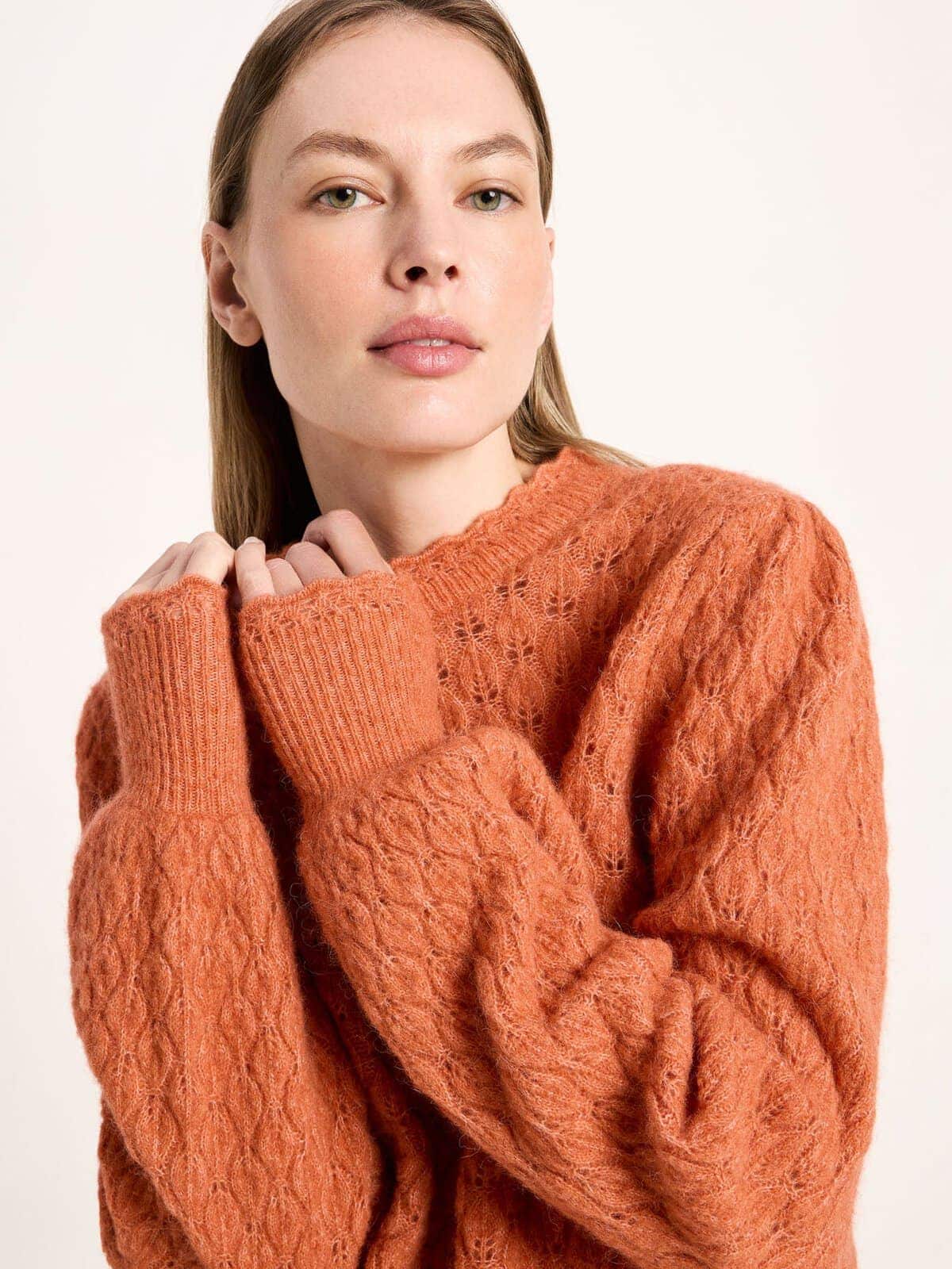 Ajour Pullover - Brick von Lanius
