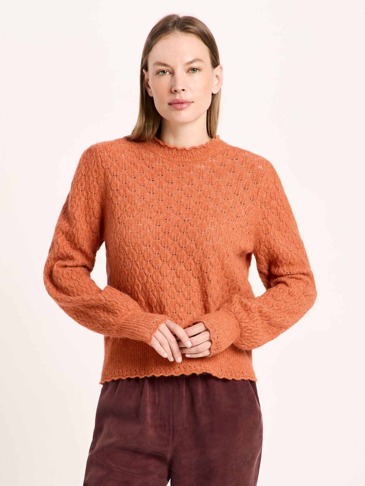 Ajour Pullover - Brick von Lanius