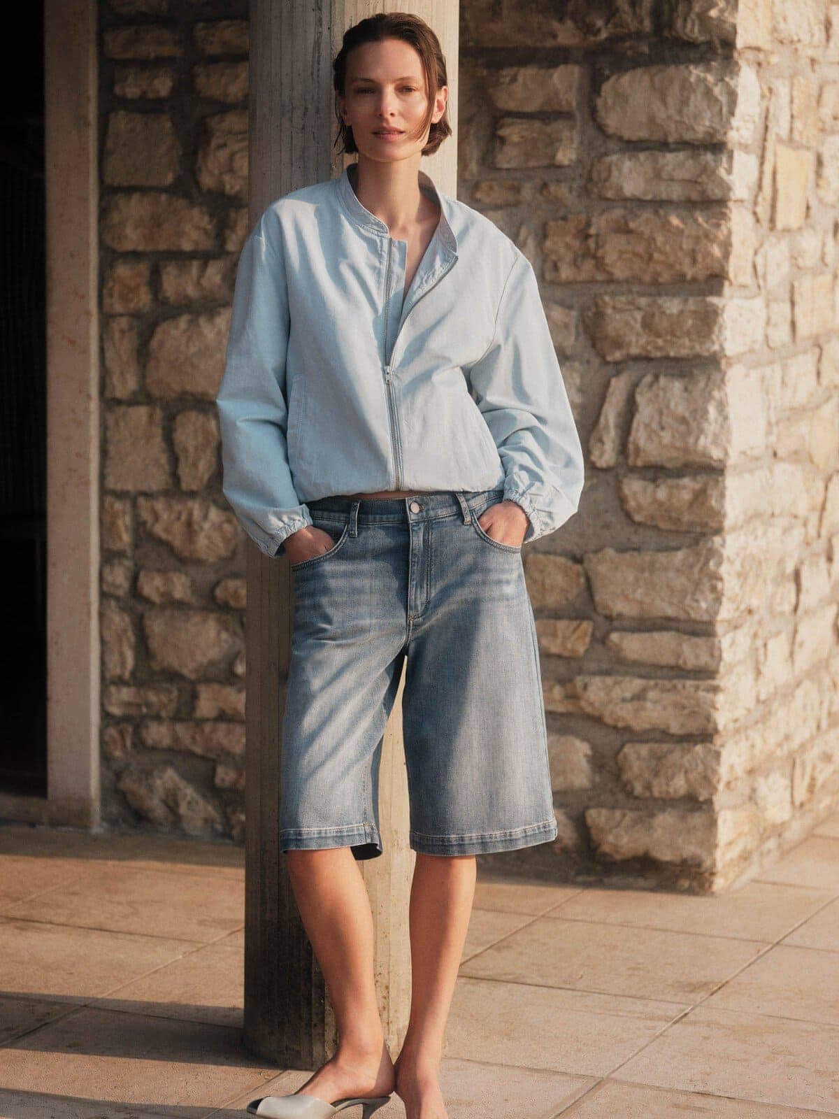 Bermuda Jeans (GOTS) - Stonewash Blue Denim von Lanius
