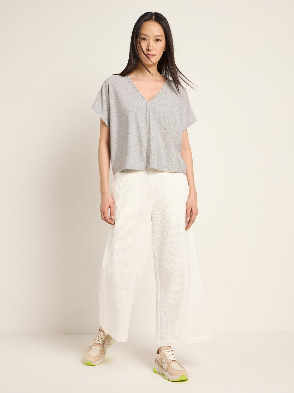 Blusenshirt - Silver Grey Melange von Lanius