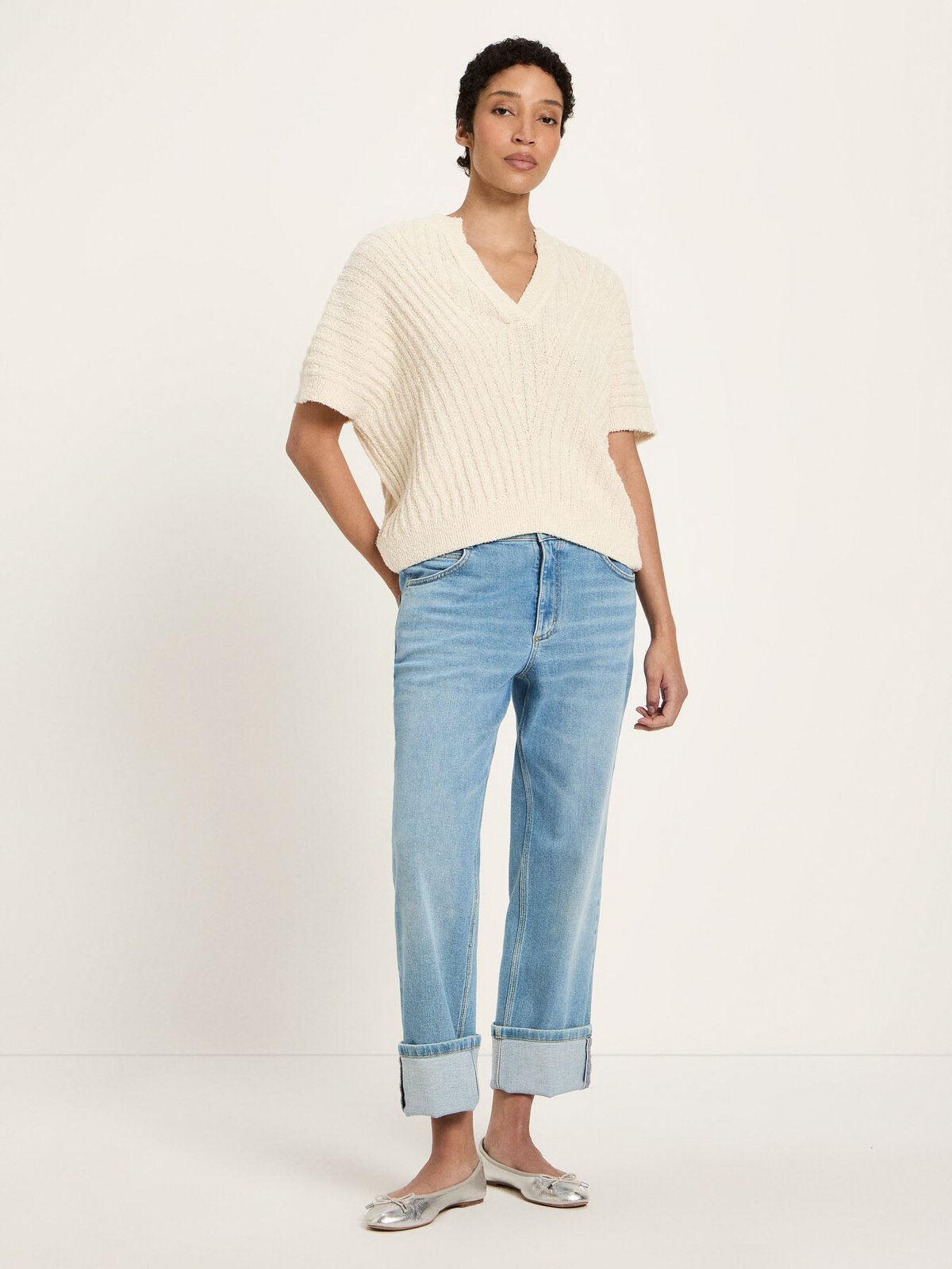 Bouclé Pullunder (GOTS) - Creme von Lanius