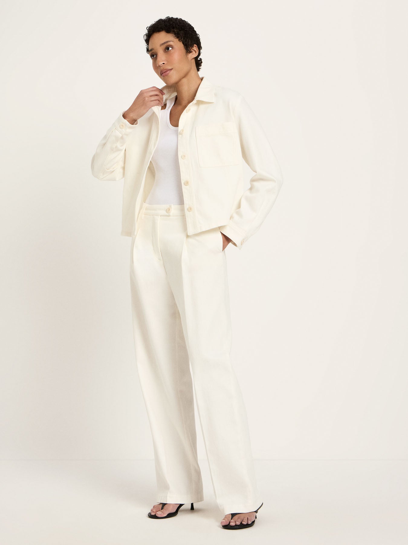 Hose mit Bundfalte (GOTS) - White von Lanius