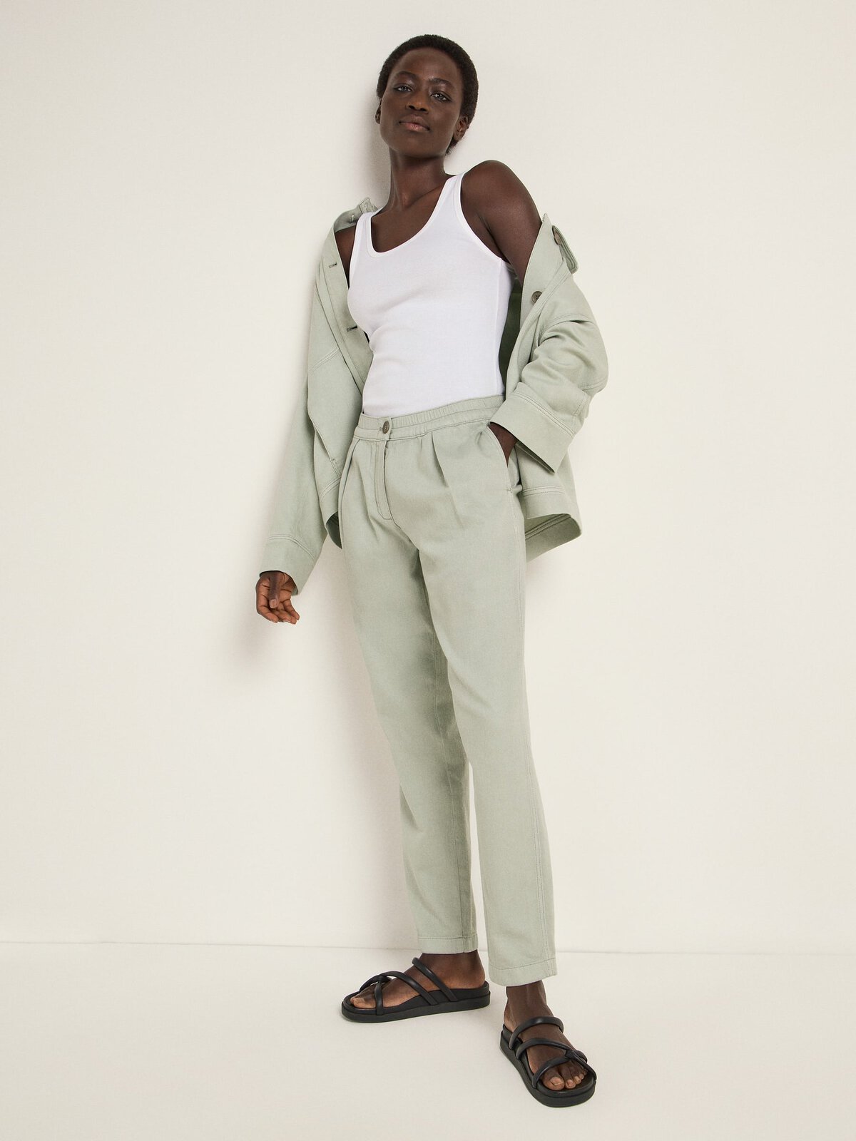 Hose mit Gummibund (GOTS) - Aqua Grey von Lanius