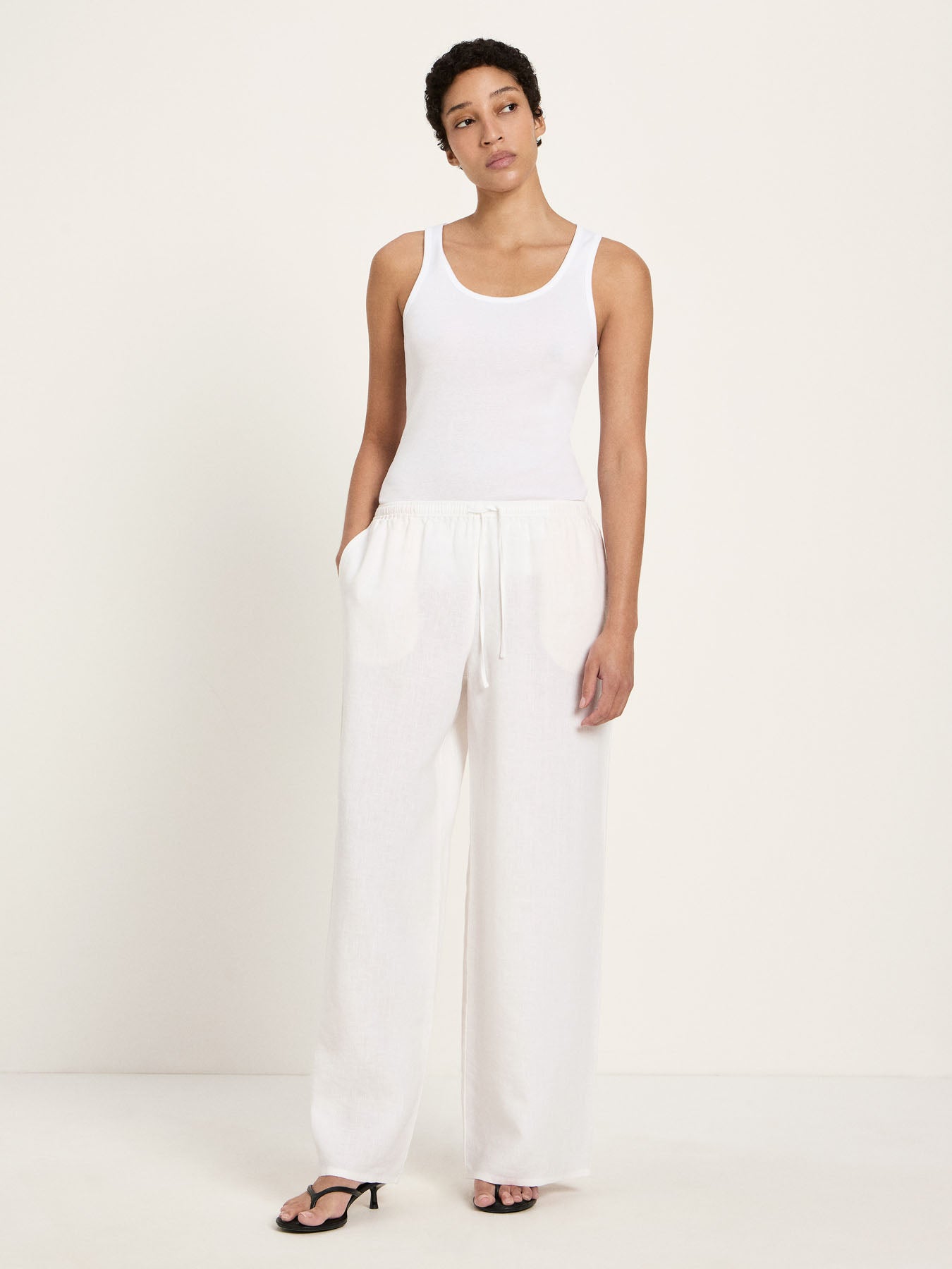 Hose mit Tunnelzug (GOTS) - Bright White von Lanius