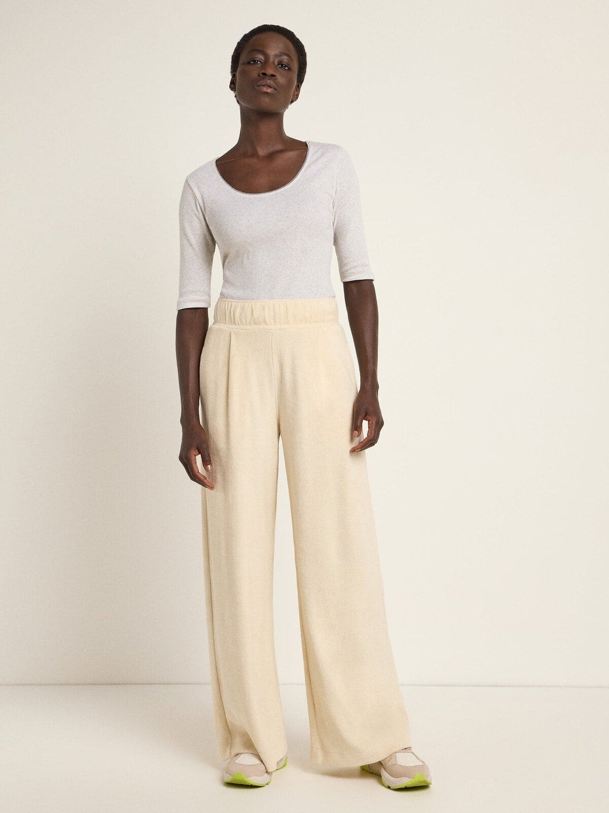 Hose mit weitem Bein (GOTS) - Creme von Lanius