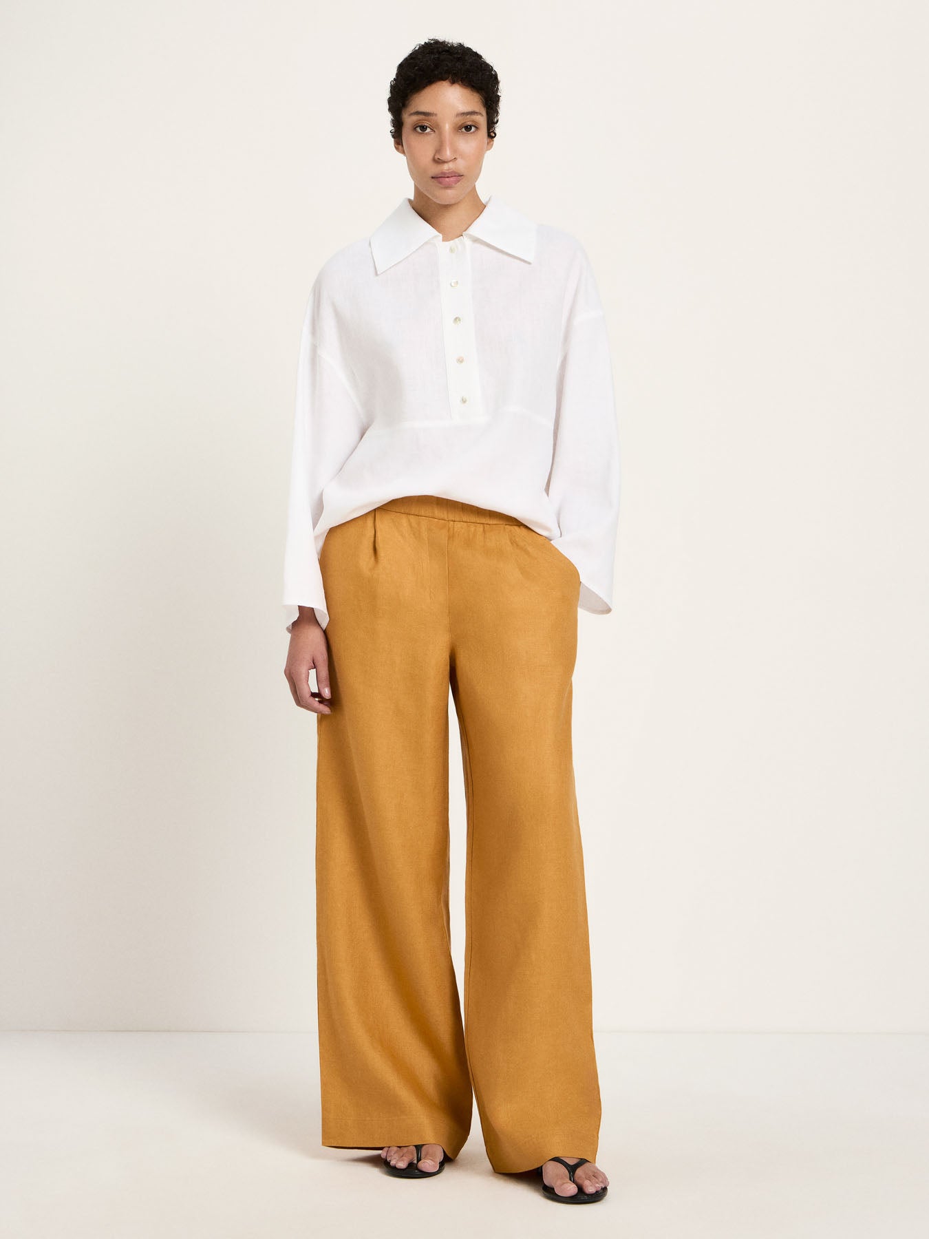 Hose mit weitem Bein (GOTS) - Dark Honey von Lanius