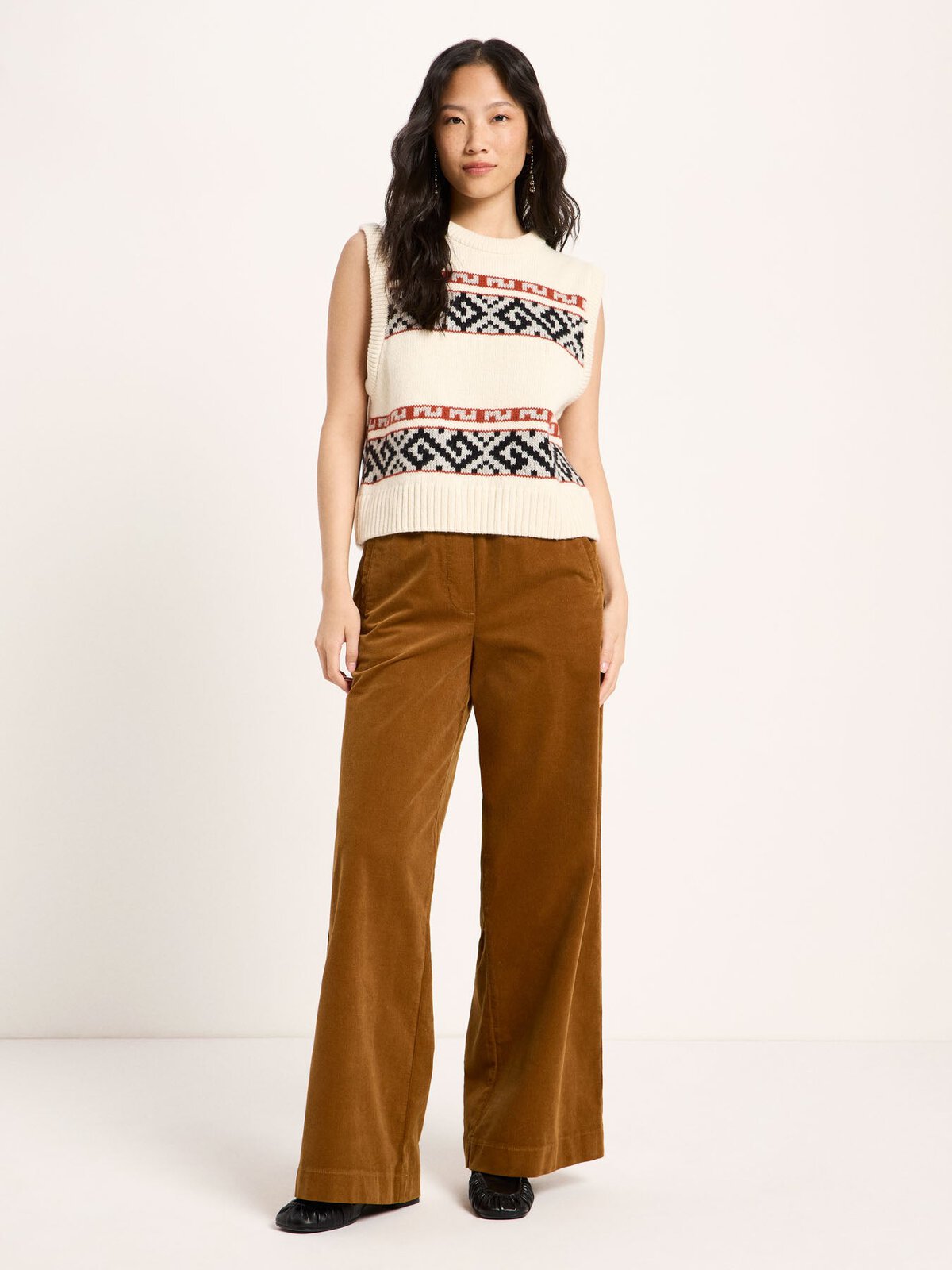 Jacquard Pullunder (GOTS) - Off White / Multicolour von Lanius