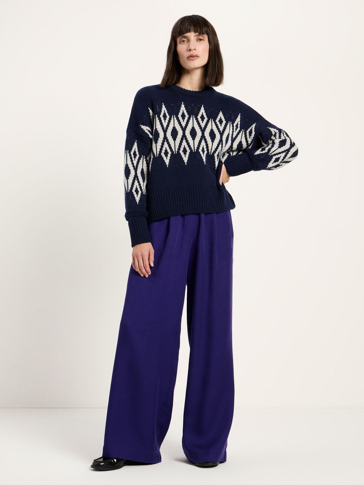 Norweger Pullover (GOTS) - Midnight / Grey Melange von Lanius