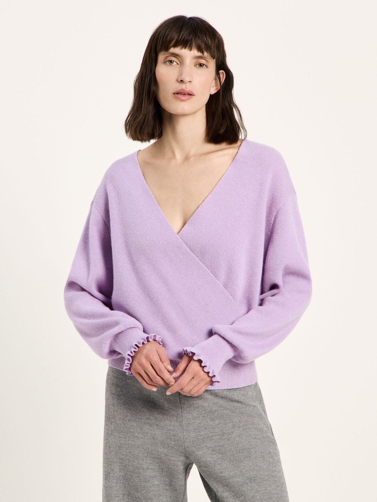 Pullover in Wickeloptik - Pale Violet von Lanius