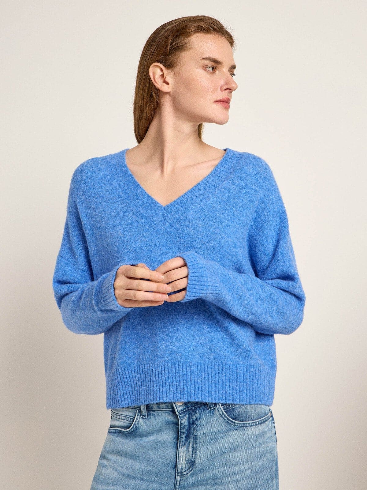 Pullover mit V-Ausschnitt - Blue von Lanius