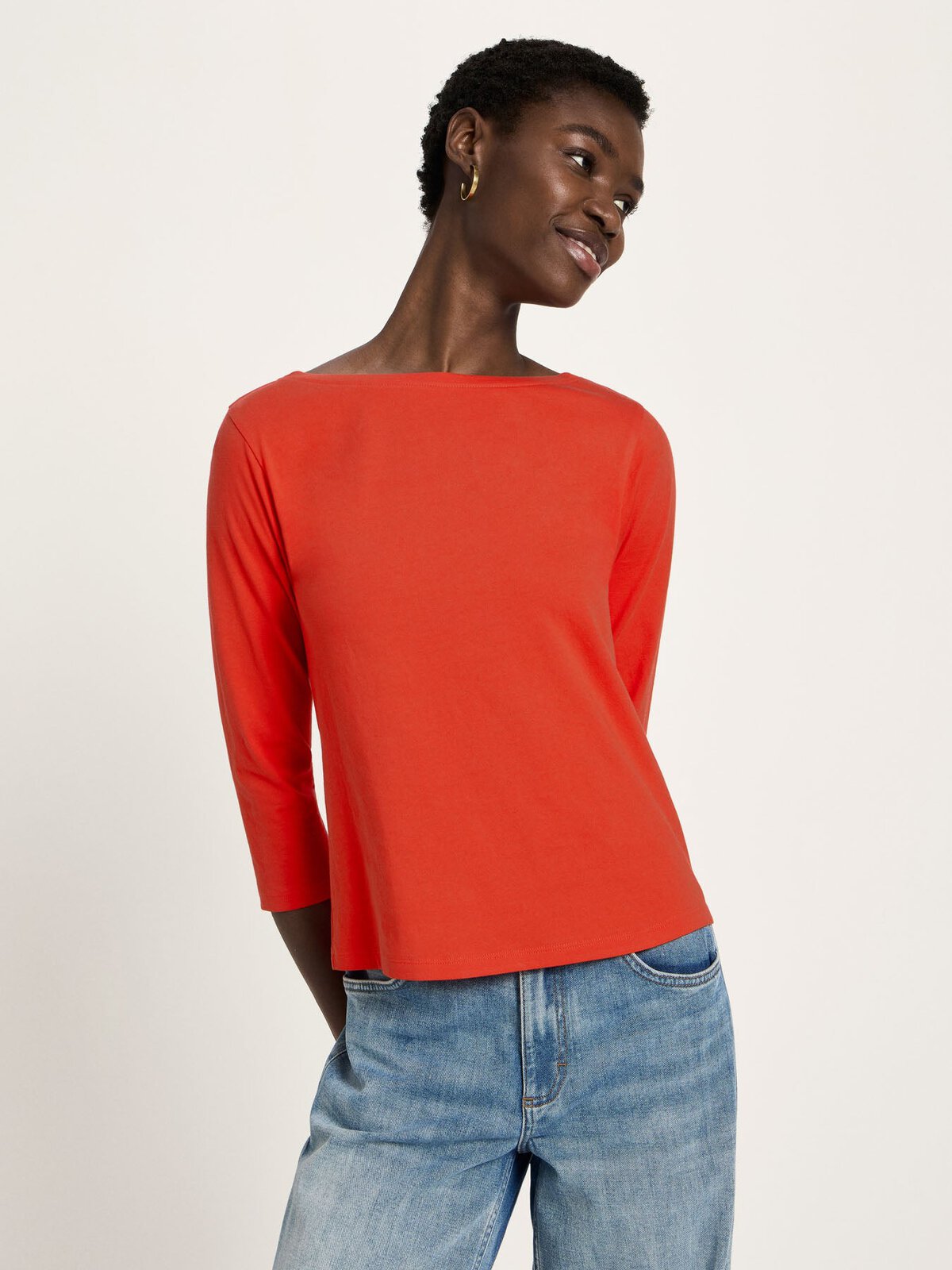 U-Boot Shirt mit 3/4 Arm (GOTS) - Lava Red von Lanius