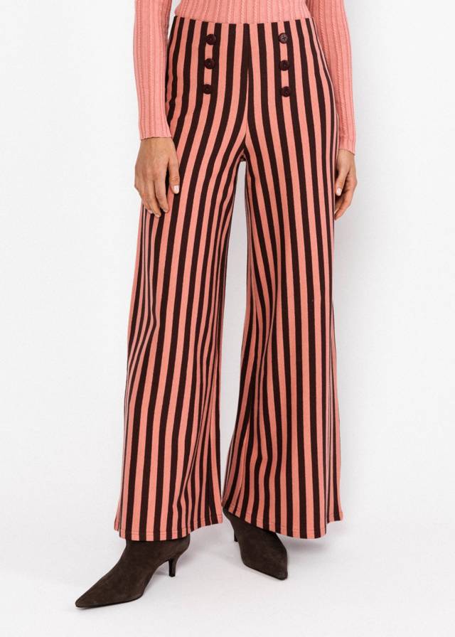 High-Waist-Hose Stereo Rainbow Sailorette - Dusty Brown Line Stripes von Blutsgeschwister