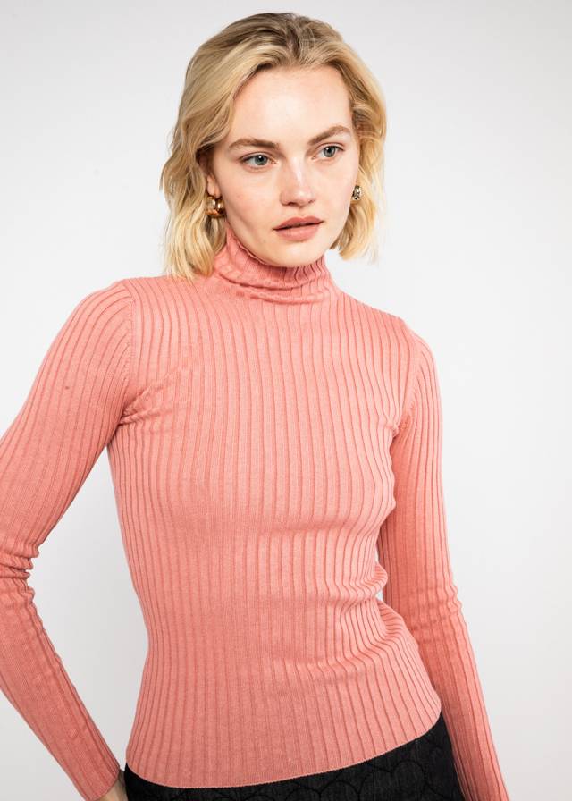 Rollkragenpullover Jazz & Chill - Soft Rose Knit von Blutsgeschwister