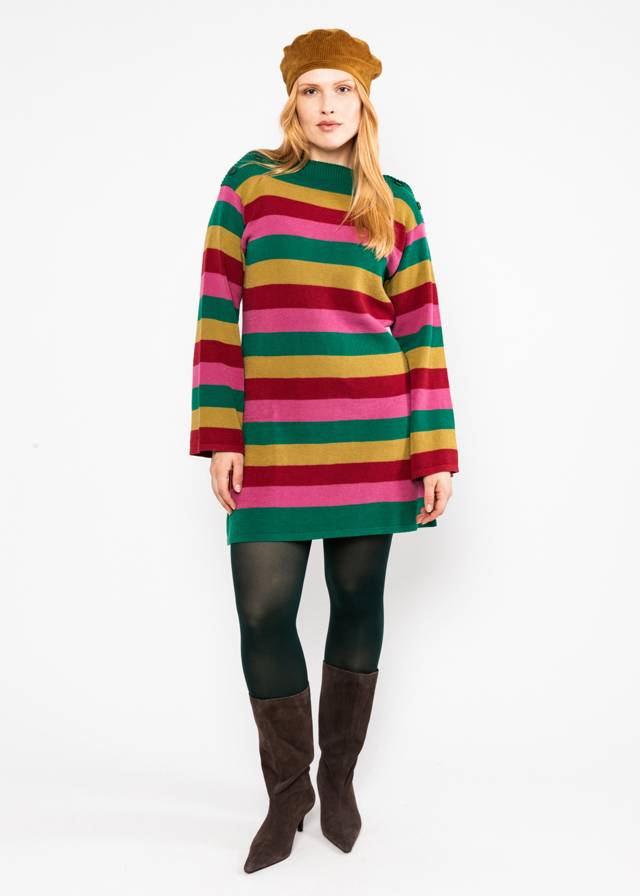 Strickkleid Carnaby Rainbow - Little Party Stripe Knit von Blutsgeschwister