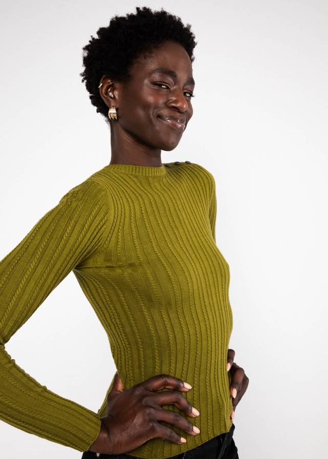 Strickoberteil Jazz & Chill Crew - Apple Juice Knit von Blutsgeschwister