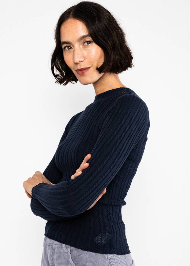 Strickoberteil Jazz & Chill Crew - Blue Elf Knit von Blutsgeschwister
