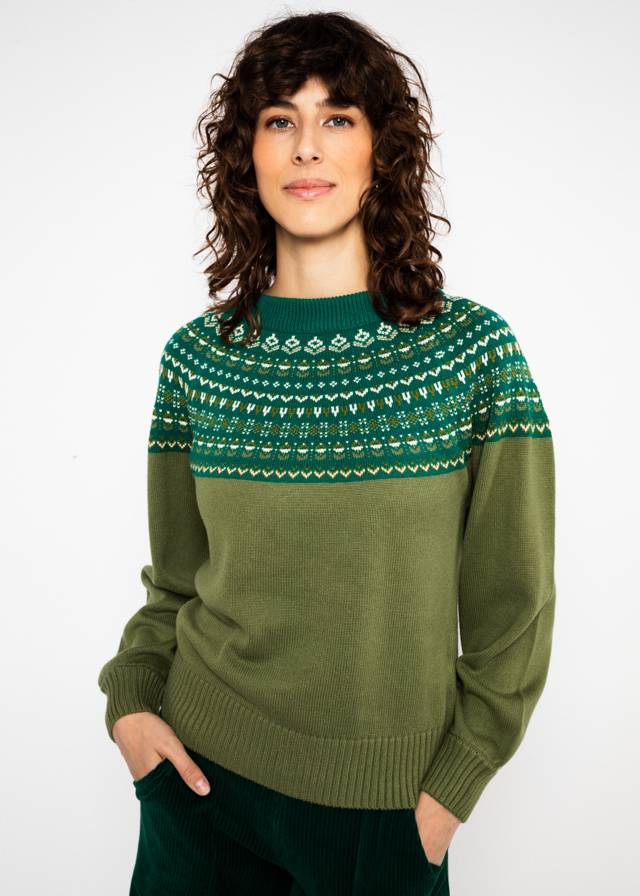 Strickpullover Scandi Circle - Worn In Winter Knit Green von Blutsgeschwister