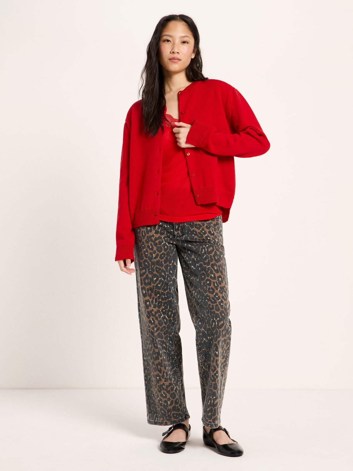 Boxy Strickjacke (GOTS) - Red von Lanius