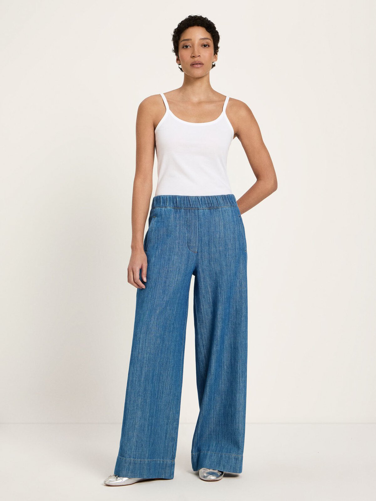 Jeans mit Gummibund (GOTS) - Mid Blue Denim von Lanius
