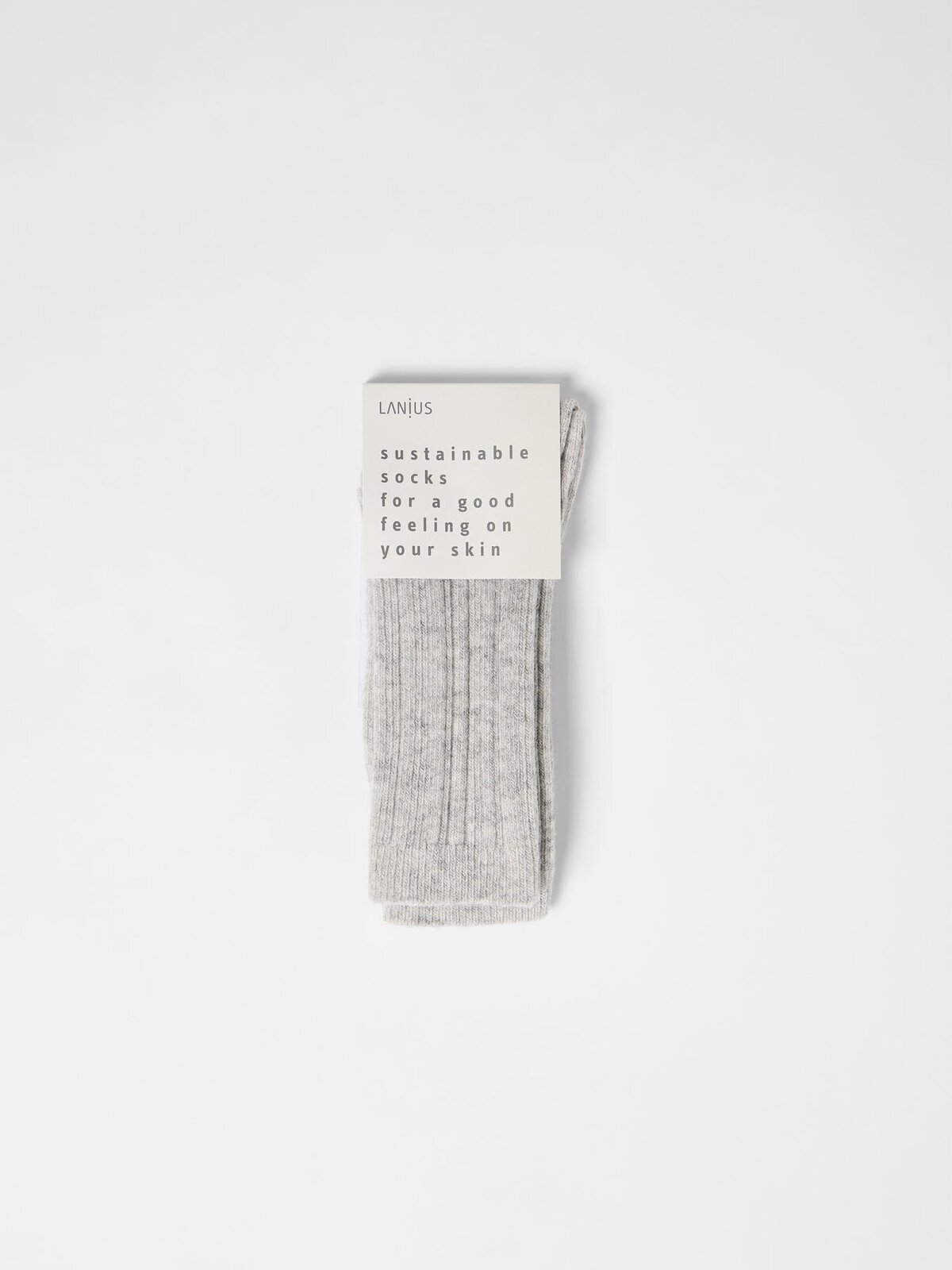 Rippenstrick-Socken (GOTS) - Grey Melange von Lanius