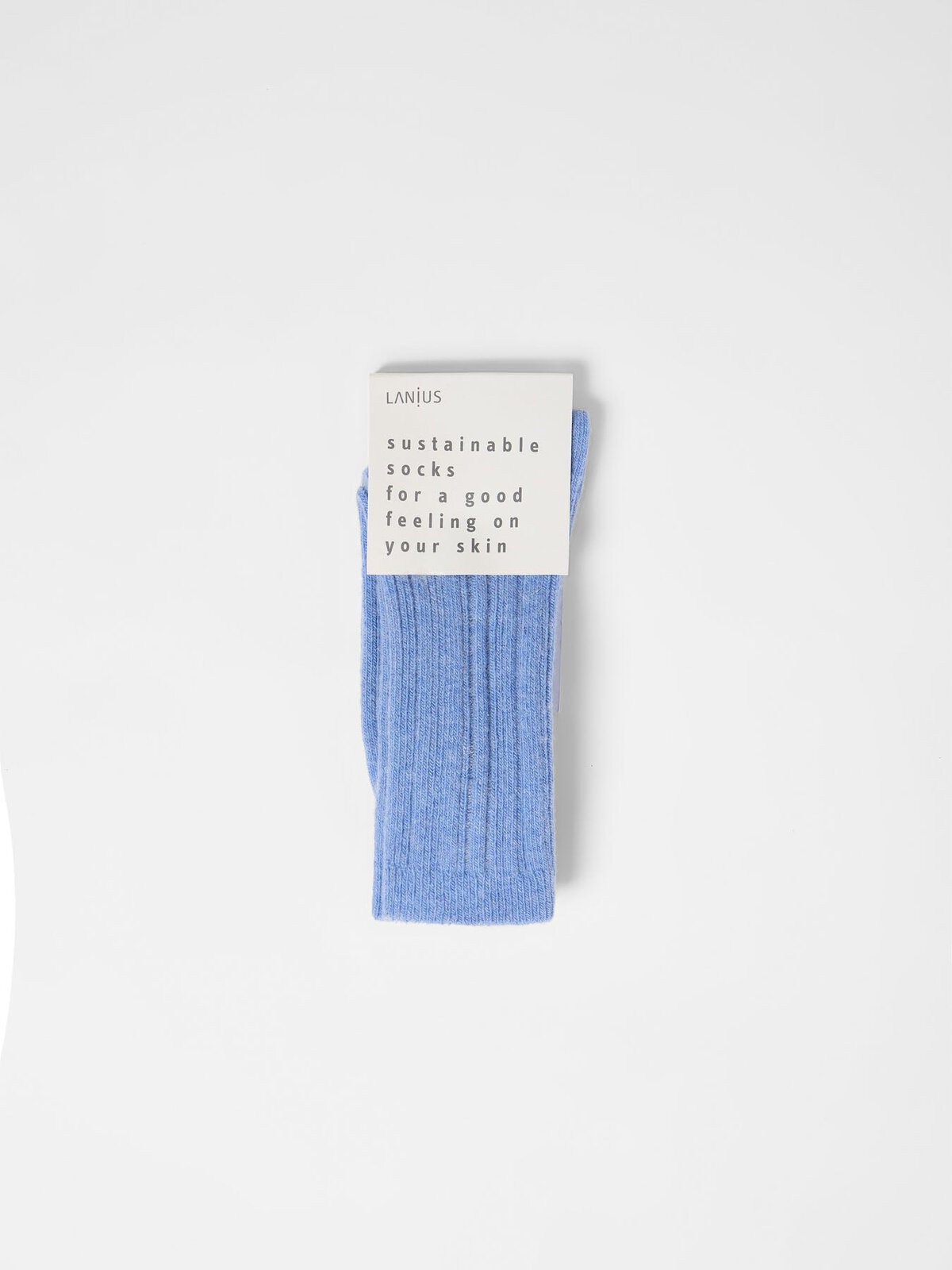 Rippenstrick-Socken (GOTS) - Light Blue Melange von Lanius
