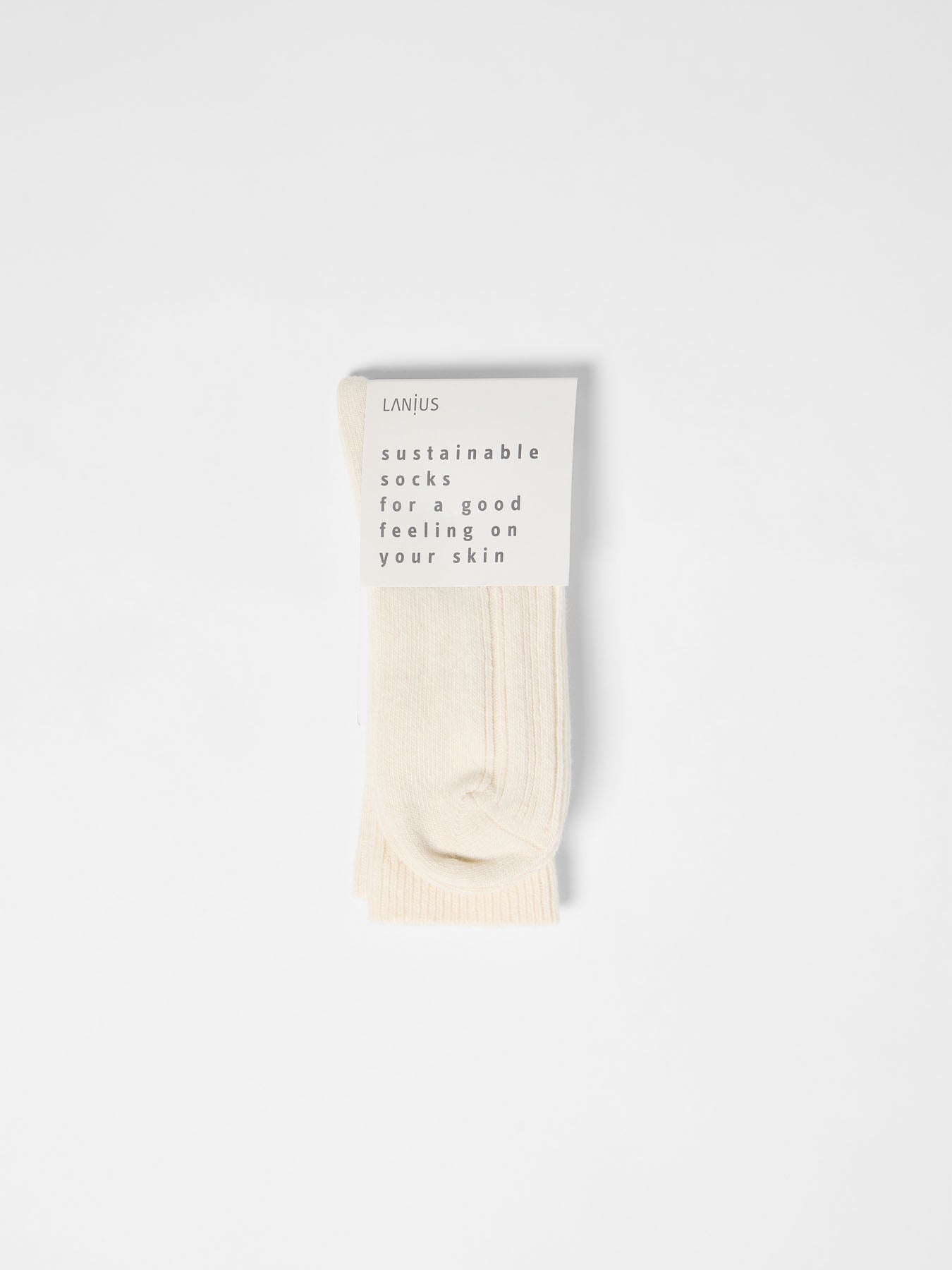 Rippenstrick-Socken (GOTS) - Off White von Lanius
