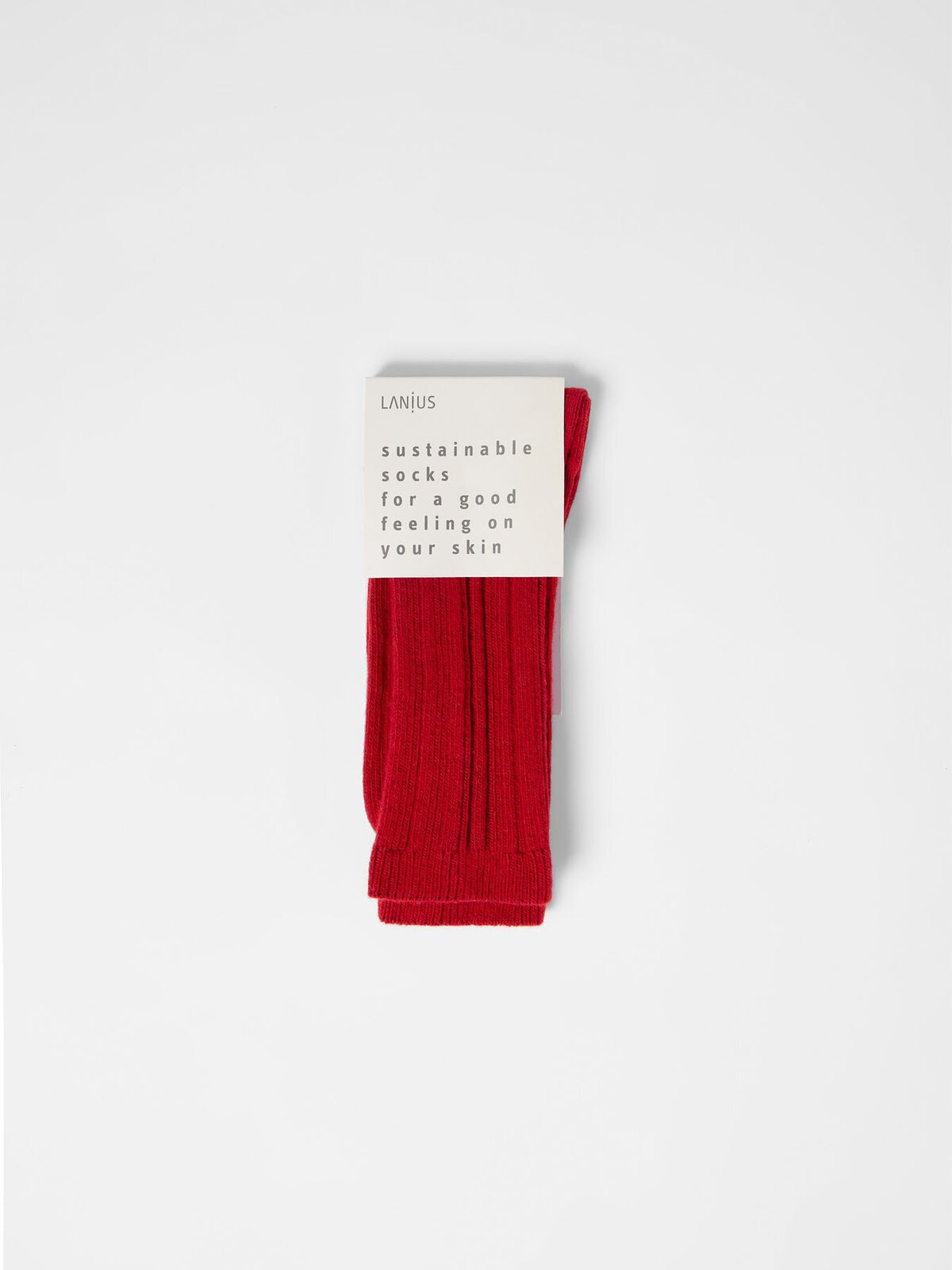 Rippenstrick-Socken (GOTS) - Red von Lanius