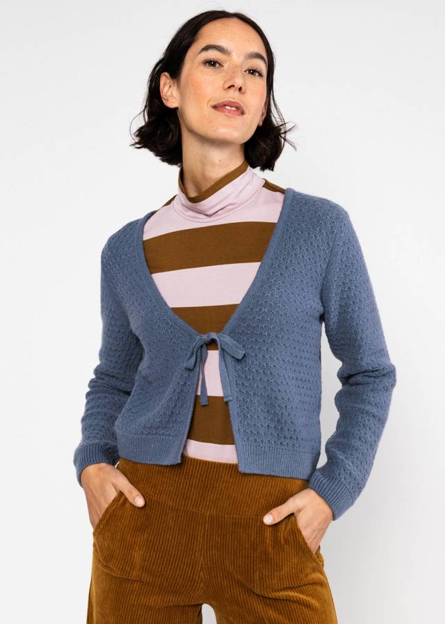 Cardigan Chic Bubbles - Vintage Blue Knit von Blutsgeschwister