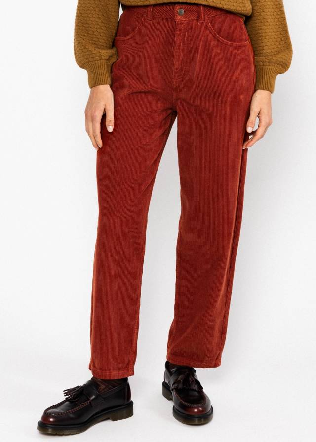 Cordhose High Waist Olotte - Burnt Earth Corduroy Brown von Blutsgeschwister