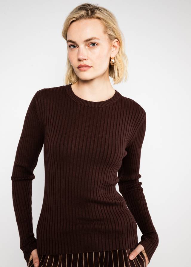 Longsleeve Jazz Crew - My Little Brown Knit von Blutsgeschwister