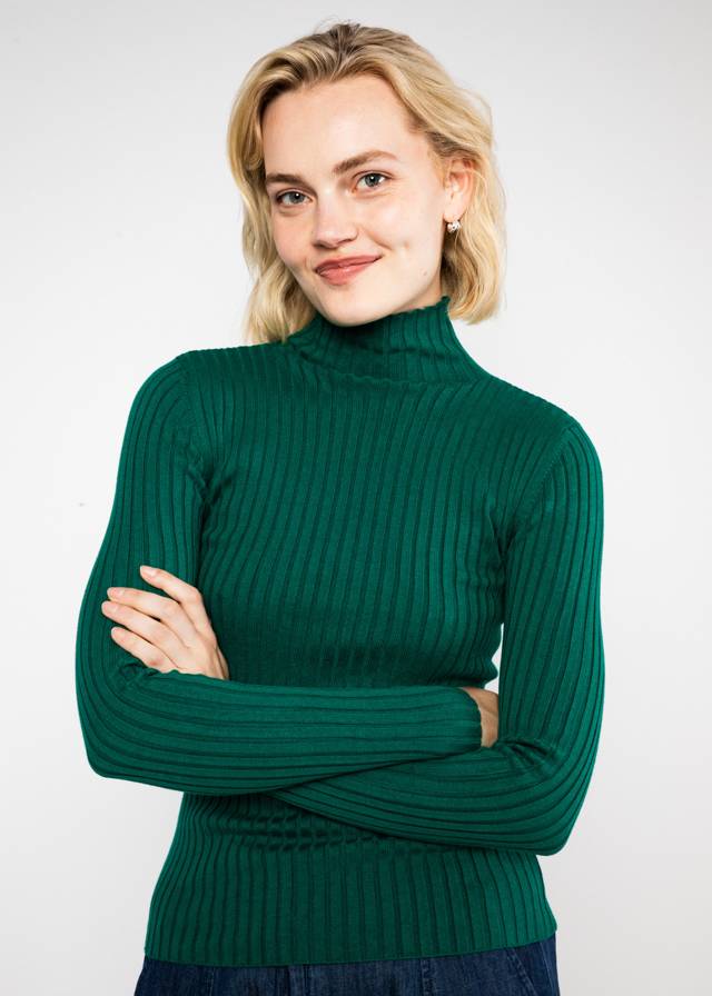 Rollkragenpullover Jazz & Chill - My Little Green Knit von Blutsgeschwister