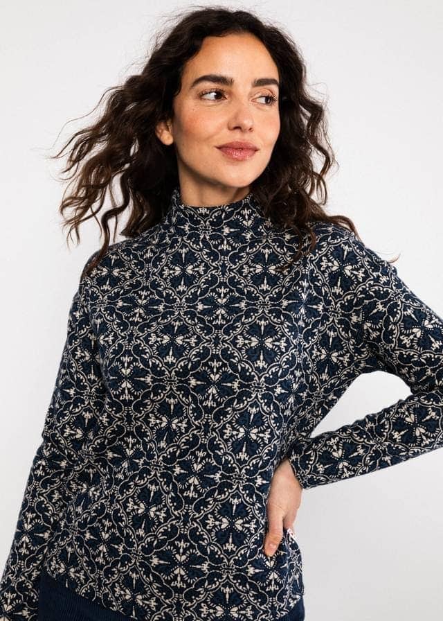 Winterpullover Warm-Up Turtle - Vienna Art Blue von Blutsgeschwister
