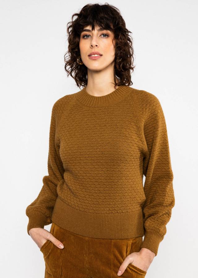 Wollpullover Cosy Bubble - Vintage Golden Knit von Blutsgeschwister