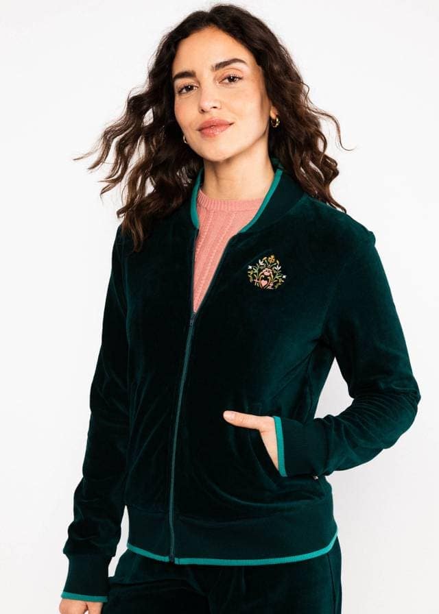 Zip-Jacke Global Harmony Bomber - Art Nouveau Green von Blutsgeschwister