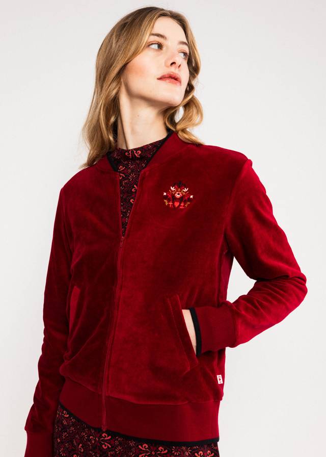 Zip-Jacke Global Harmony Bomber - Bussi Baby Red von Blutsgeschwister