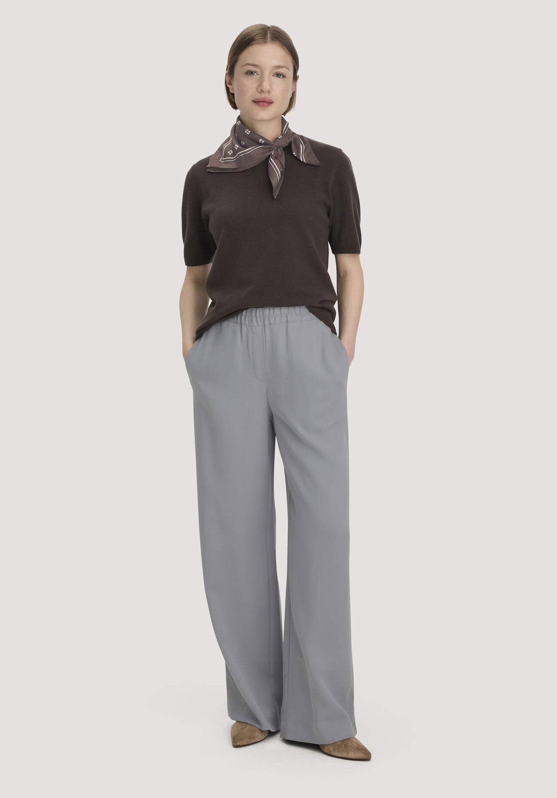 Damen Gewebe Hose Wide Leg aus TENCEL™ Lyocell - blau von Hessnatur