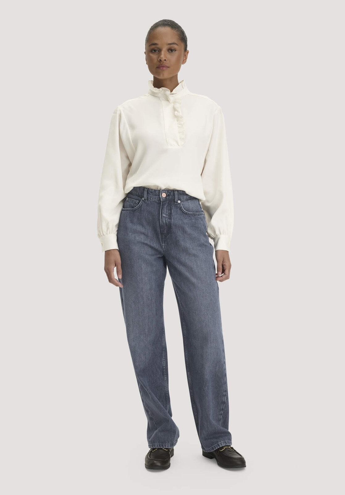 Damen Jeans GIERA Straight Relaxed aus Bio-Baumwolle mit recycelter Baumwolle - blau von Hessnatur
