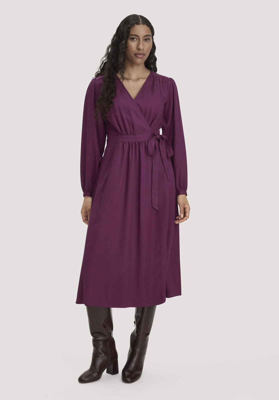 Damen Kleid Midi Regular aus TENCEL™ Lyocell - rot von Hessnatur
