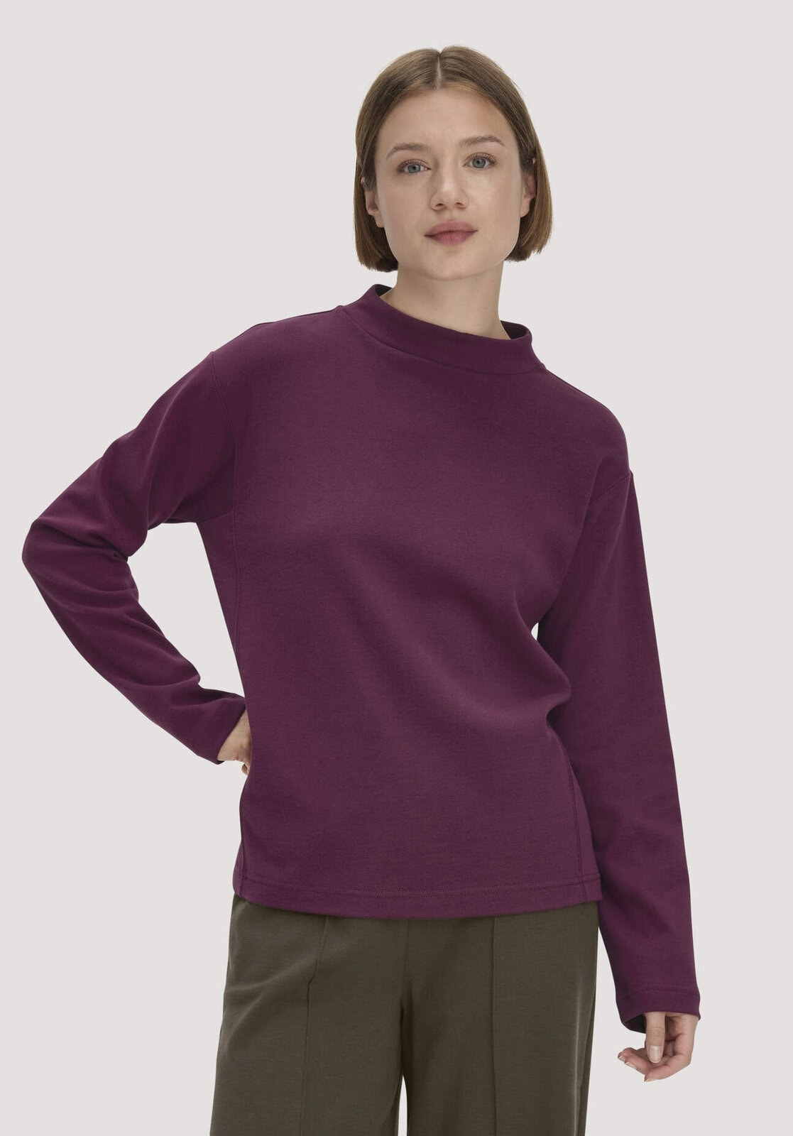 Damen Longsleeve Oversize aus Bio-Baumwolle - rot von Hessnatur