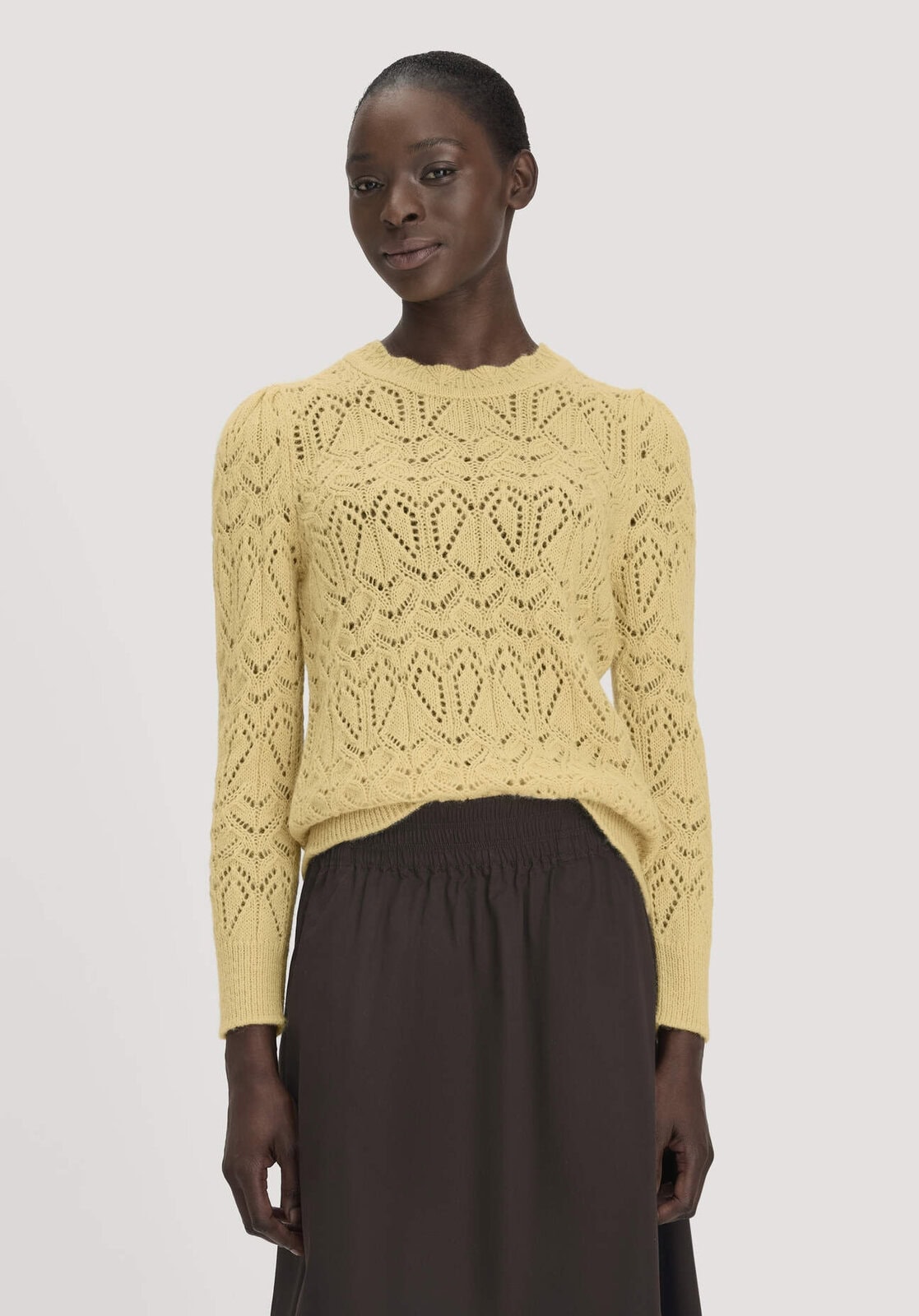 Damen Pullover Regular aus Alpaka - gelb von Hessnatur