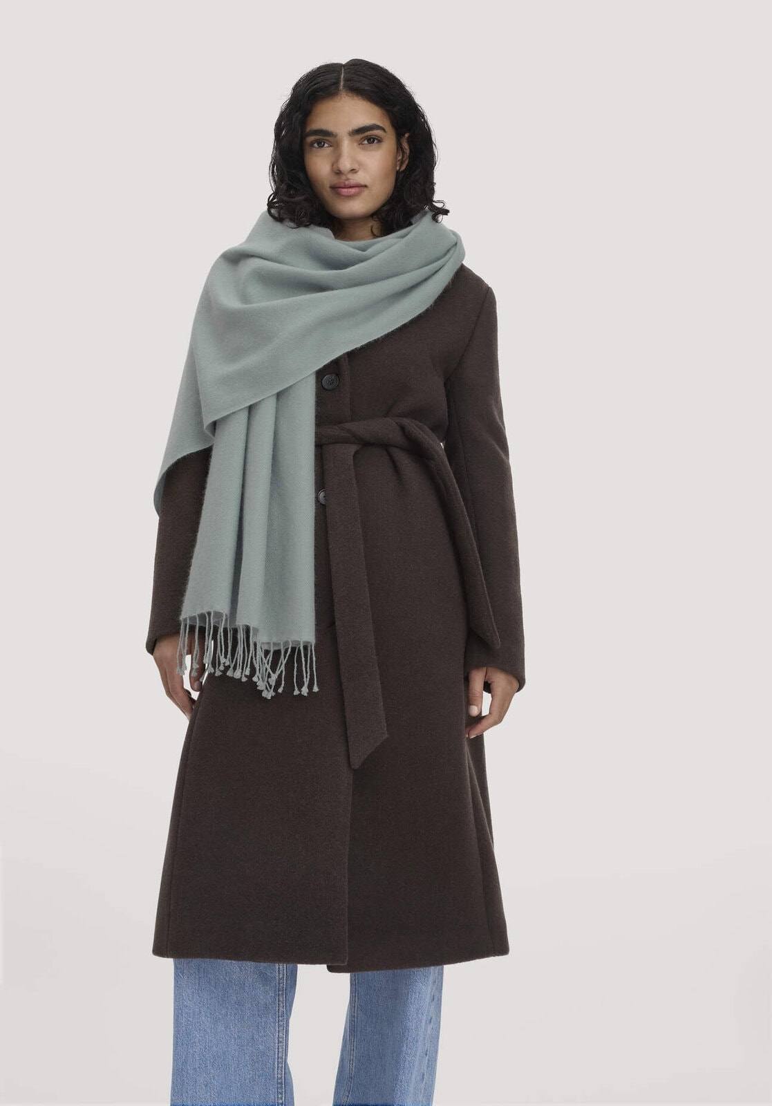 Damen Schal aus Cashmere mit Schurwolle - blau von Hessnatur