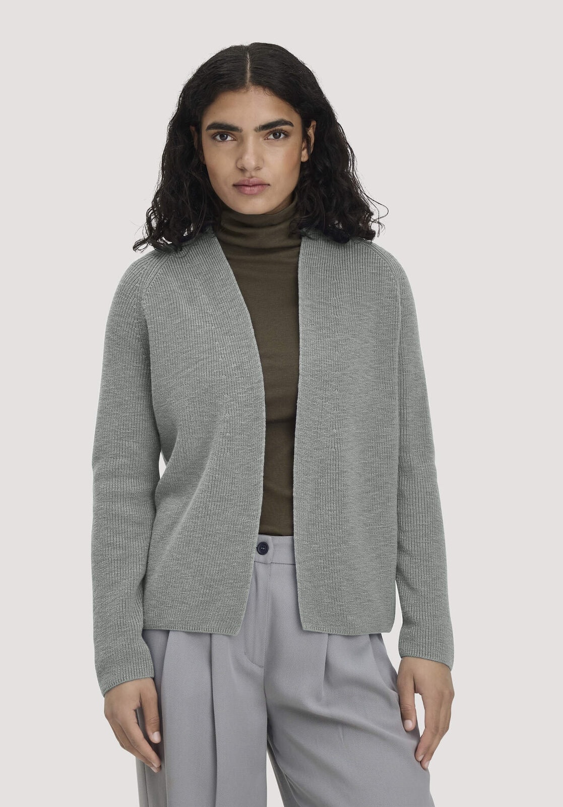 Damen Strick Jacke Regular aus Bio-Baumwolle - blau von Hessnatur
