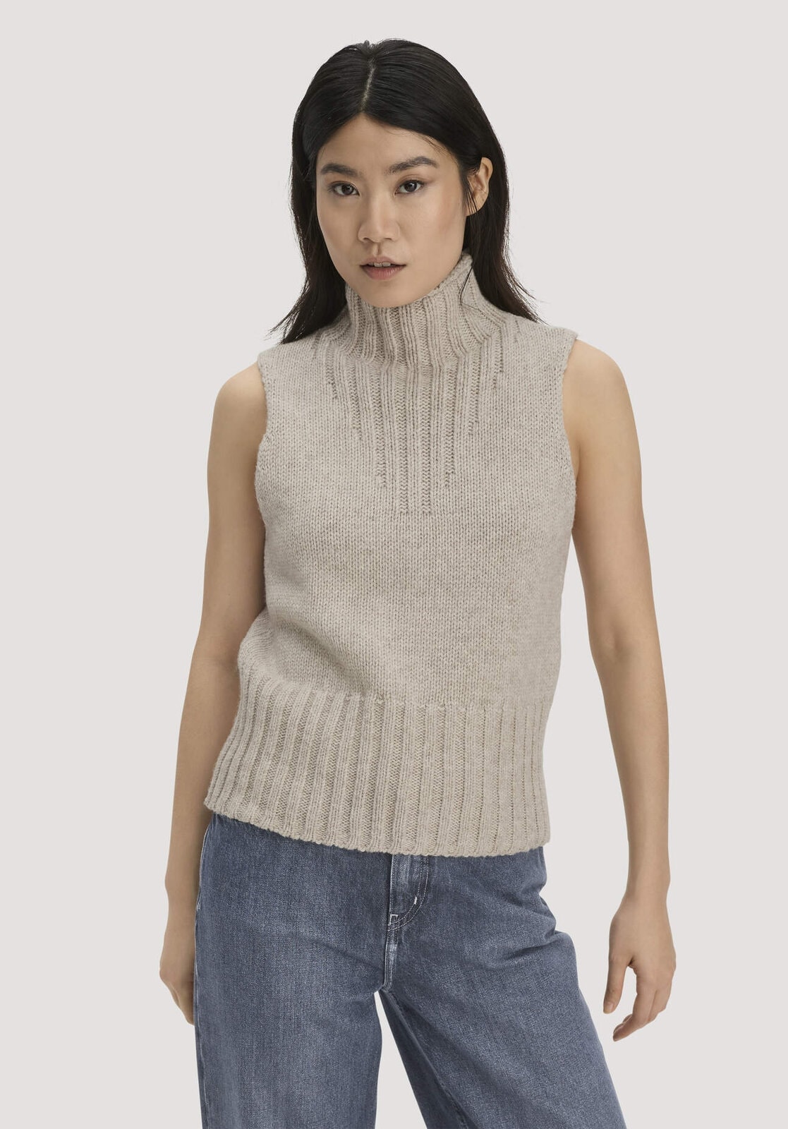 Damen Strick Pullover aus Wolle und Bio-Baumwolle - beige von Hessnatur