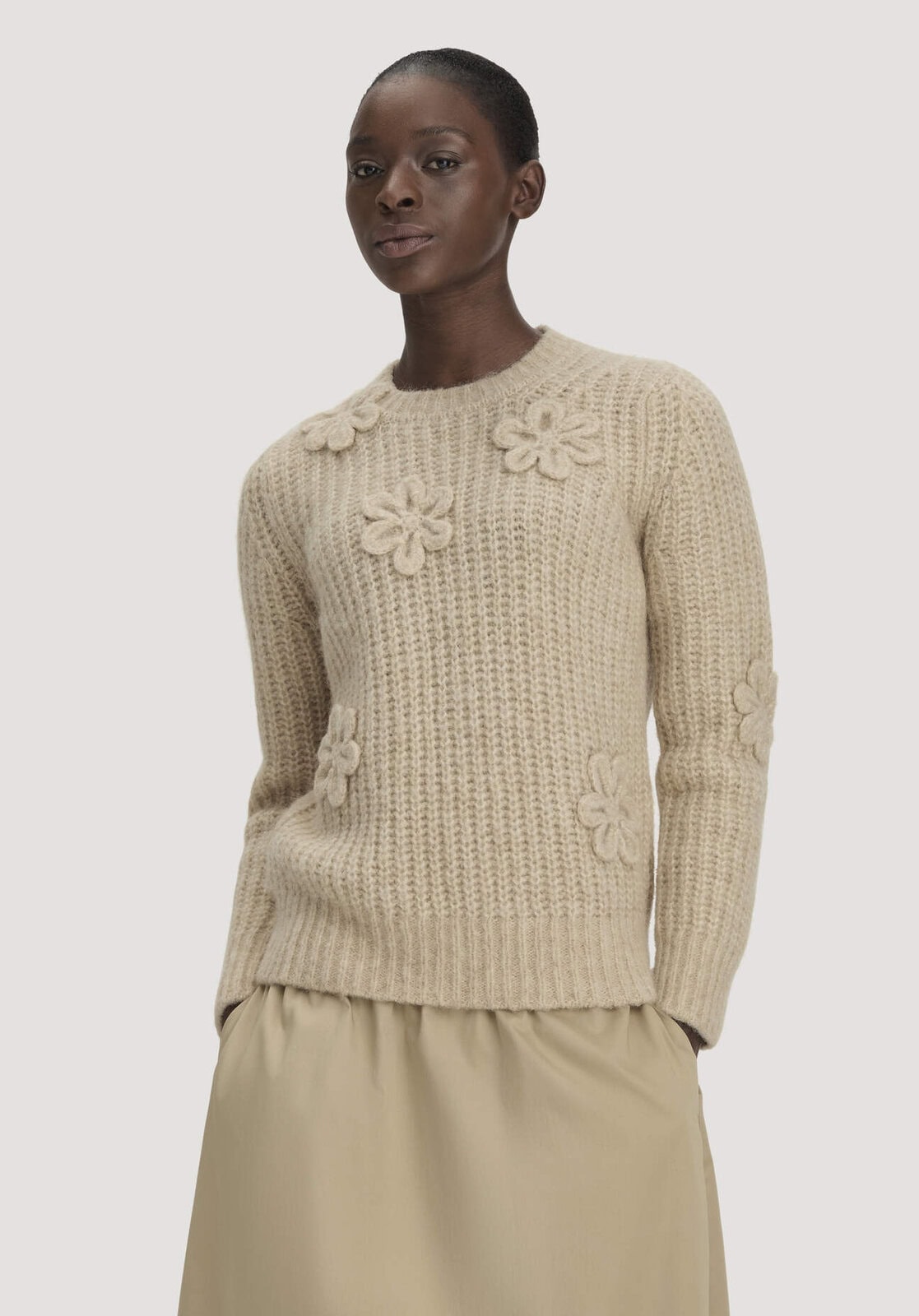 Damen Strick Pullover Relaxed aus Alpaka mit Bio-Baumwolle - braun von Hessnatur