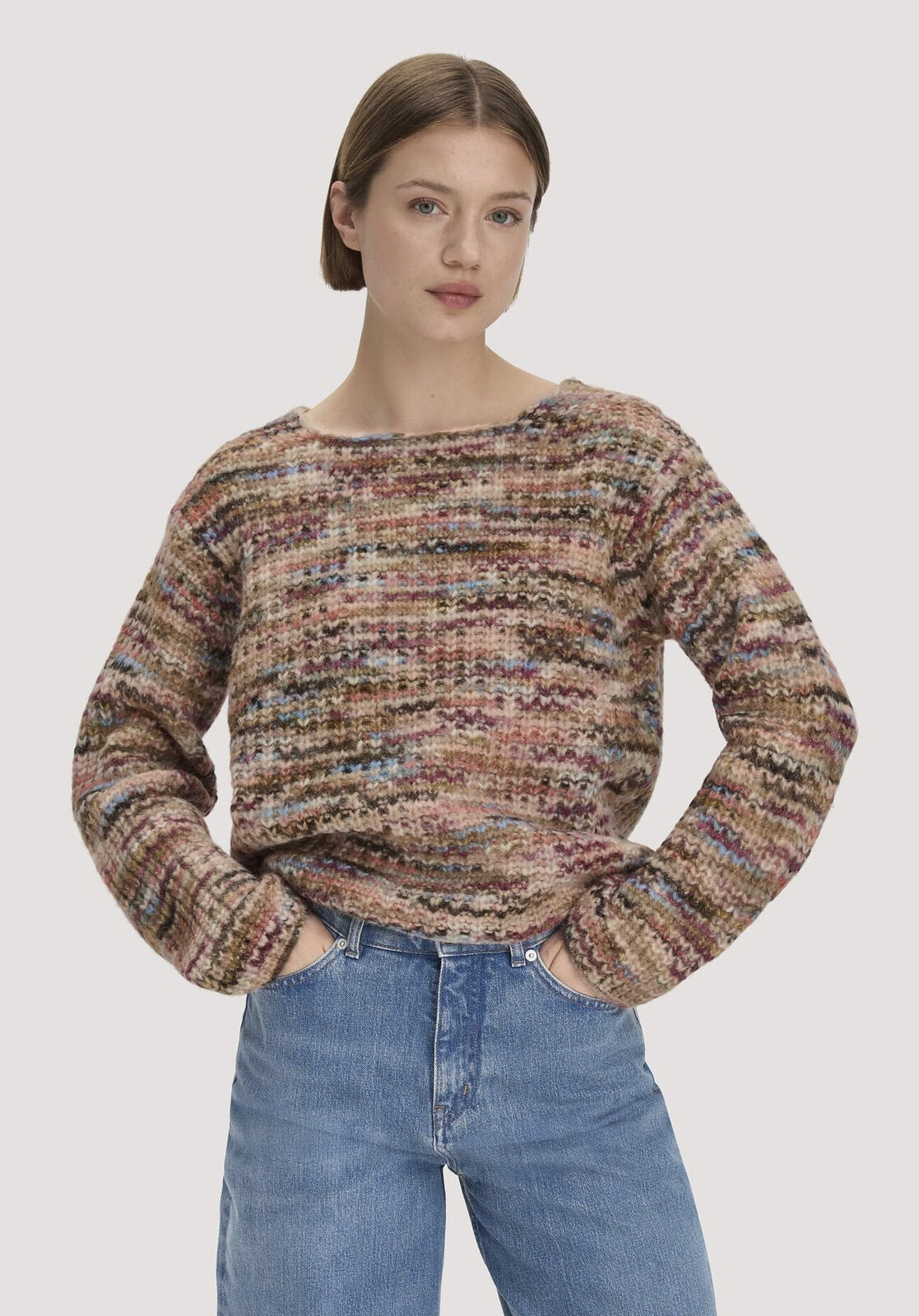 Damen Strick Pullover Relaxed aus Alpaka und Bio-Baumwolle - rot von Hessnatur