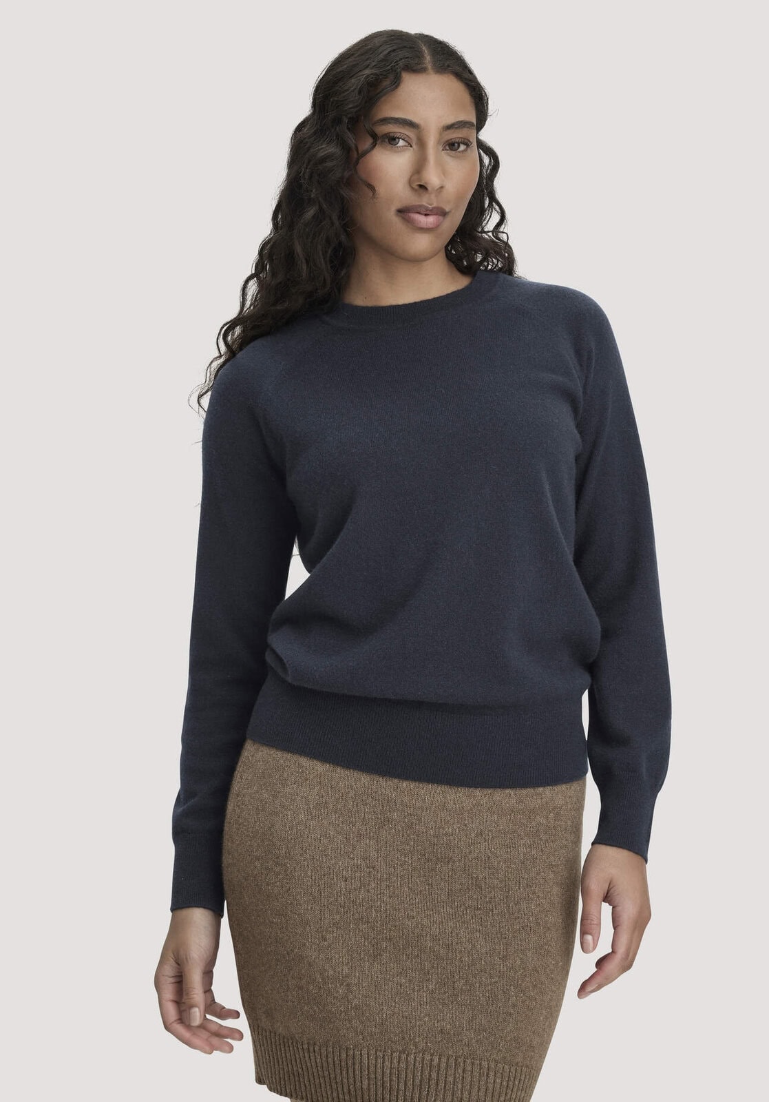 Damen Strick Pullover Relaxed aus Cashmere mit Recycling-Anteil - blau von Hessnatur