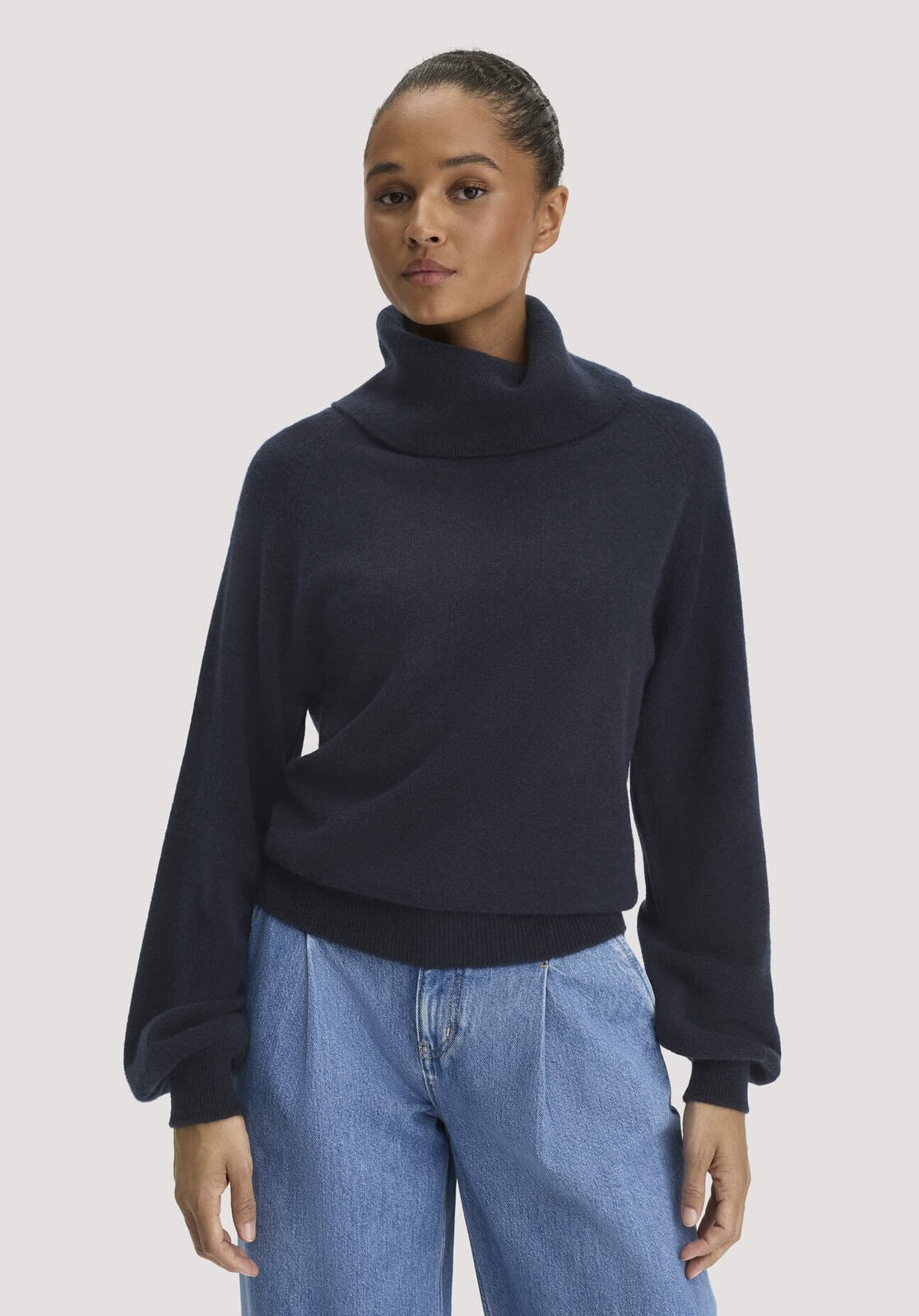 Damen Strick-Pullover Relaxed aus Cashmere mit Recyclinganteil - blau von Hessnatur