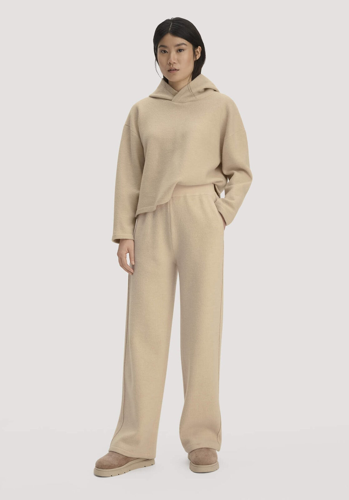 Damen Strickhose Relaxed aus Bio-Merinowolle - beige von Hessnatur