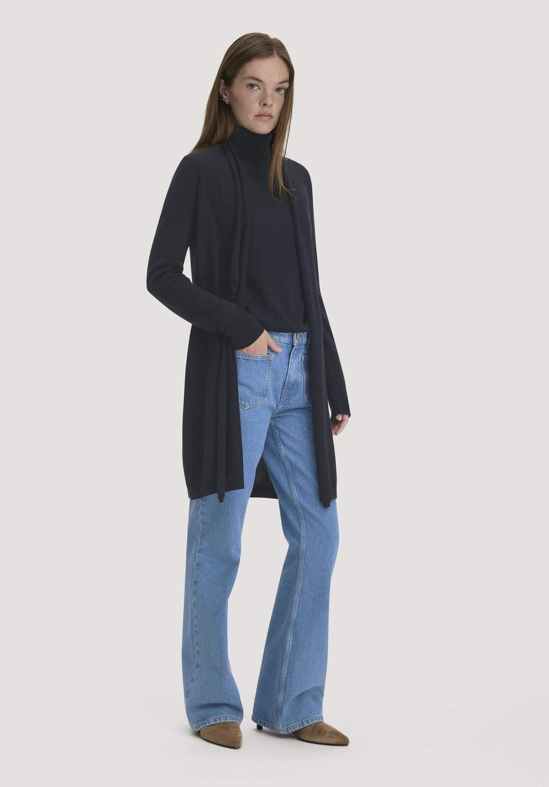 Damen Strickjacke Regular aus Bio-Merinowolle - blau von Hessnatur