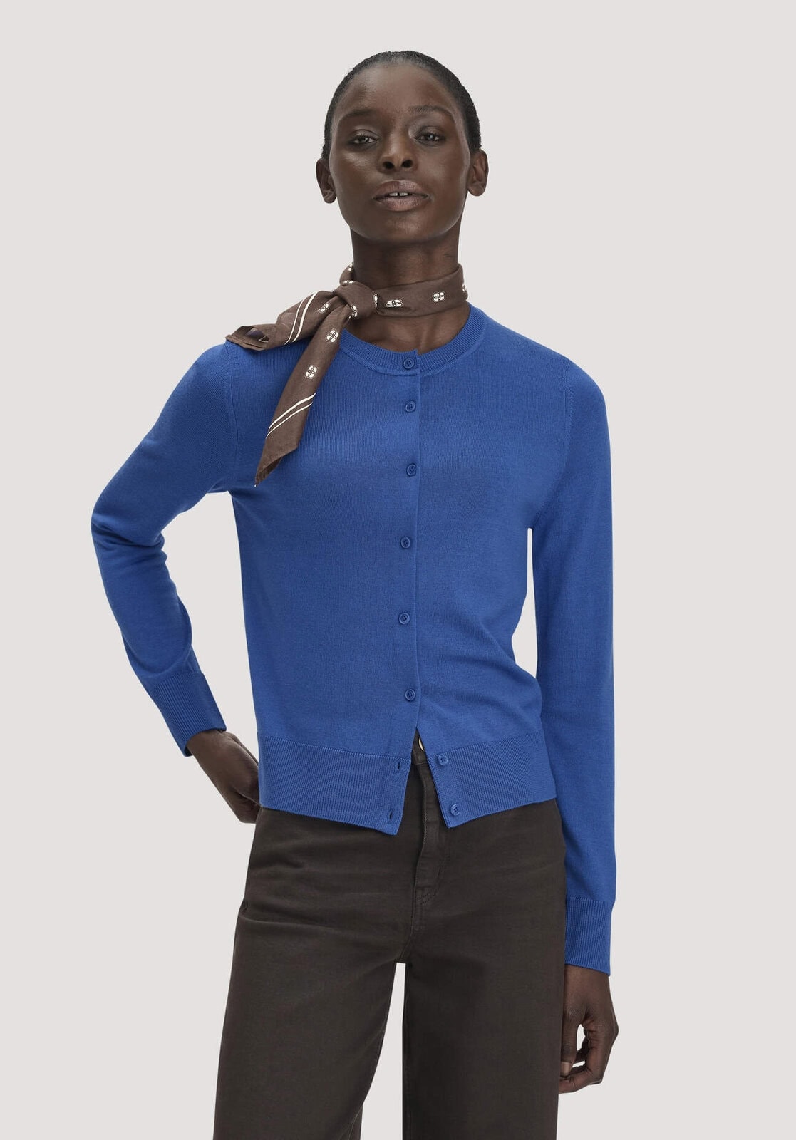 Damen Strickjacke Regular aus Bio-Merinowolle - blau von Hessnatur